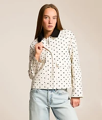 Polka Dot Denim Jacket