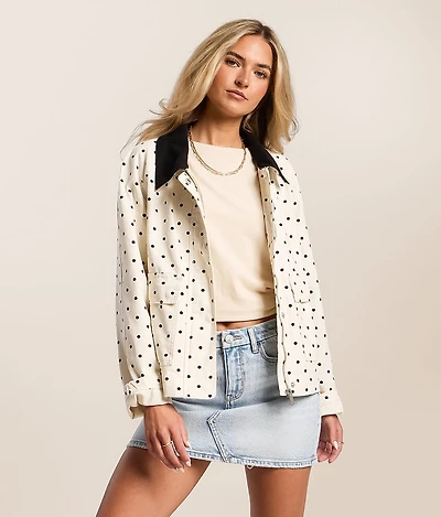 Polka Dot Denim Jacket