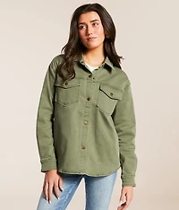 Washed Stretch Denim Shacket