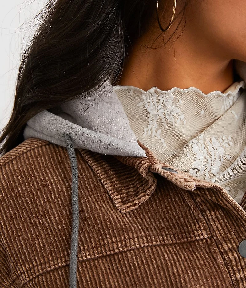 Hooded Corduroy Jacket