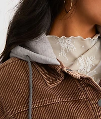 Hooded Corduroy Jacket