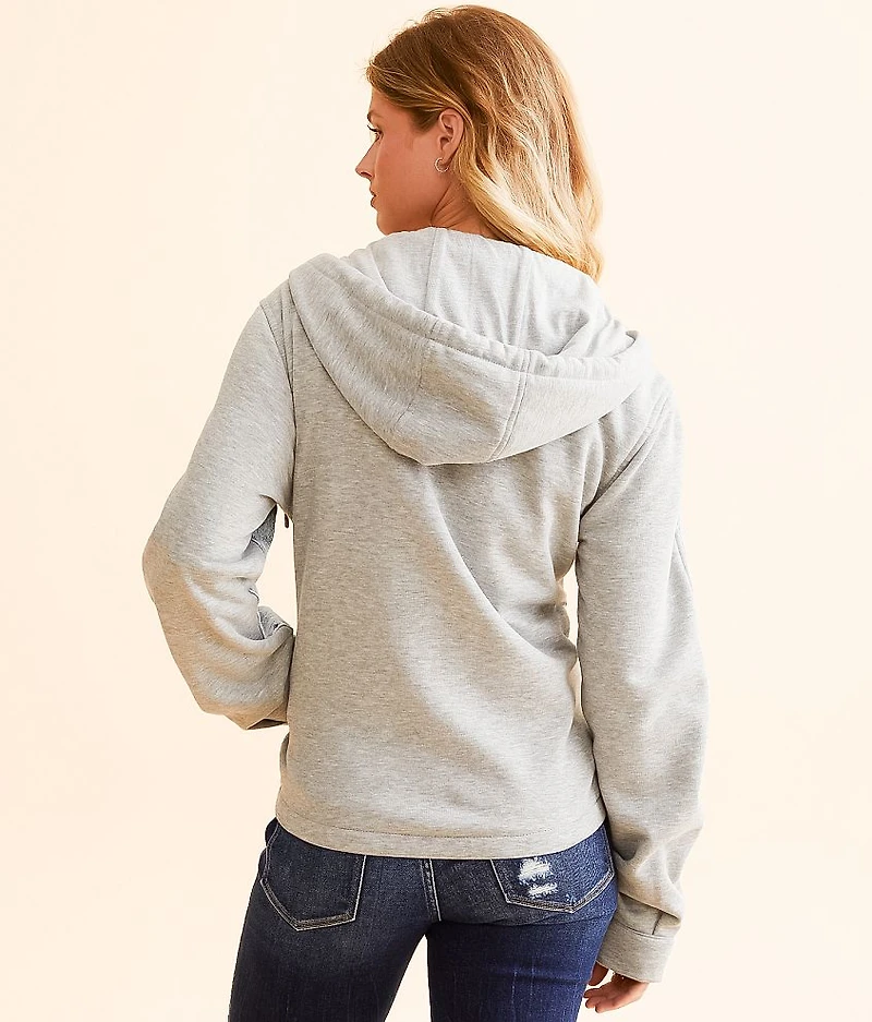 Pieced Denim Hooded Jacket