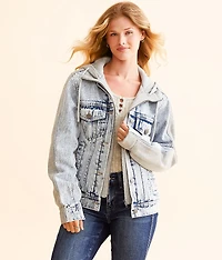 Pieced Denim Hooded Jacket