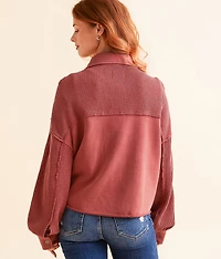 Pieced Waffle Knit Shacket