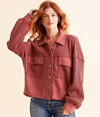 Pieced Waffle Knit Shacket