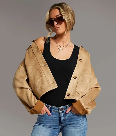 Faux Suede Jacket