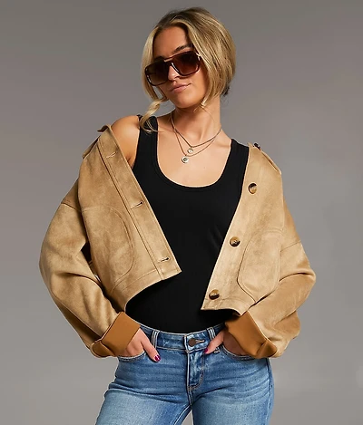 Faux Suede Jacket