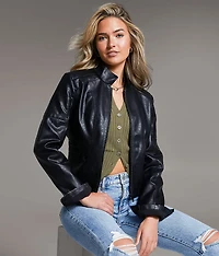 Faux Leather Moto Jacket