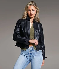 Faux Leather Moto Jacket