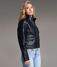 Faux Leather Moto Jacket