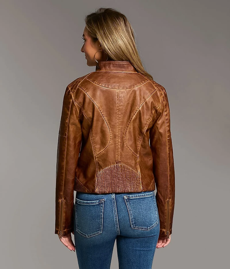 Faux Leather Moto Jacket