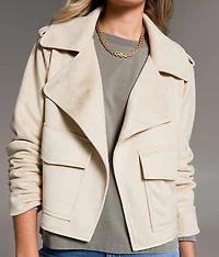 Flyaway Faux Suede Jacket