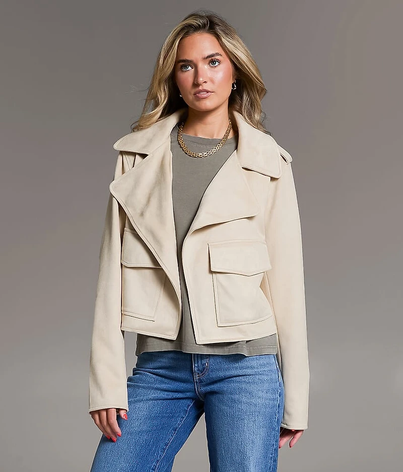 Flyaway Faux Suede Jacket