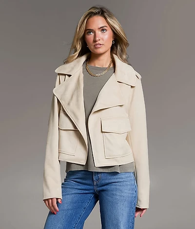 Flyaway Faux Suede Jacket