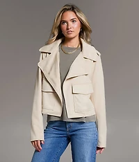 Flyaway Faux Suede Jacket