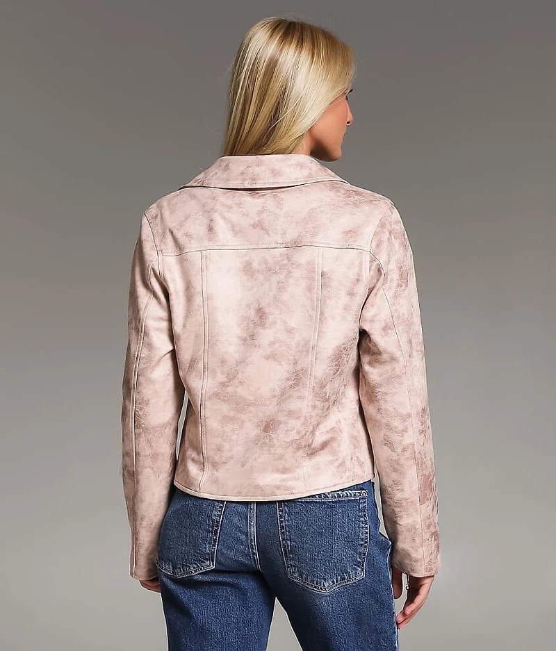 Faux Suede Moto Jacket