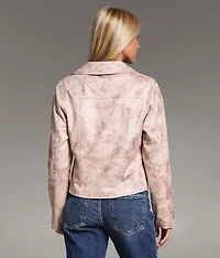 Faux Suede Moto Jacket