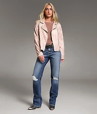 Faux Suede Moto Jacket