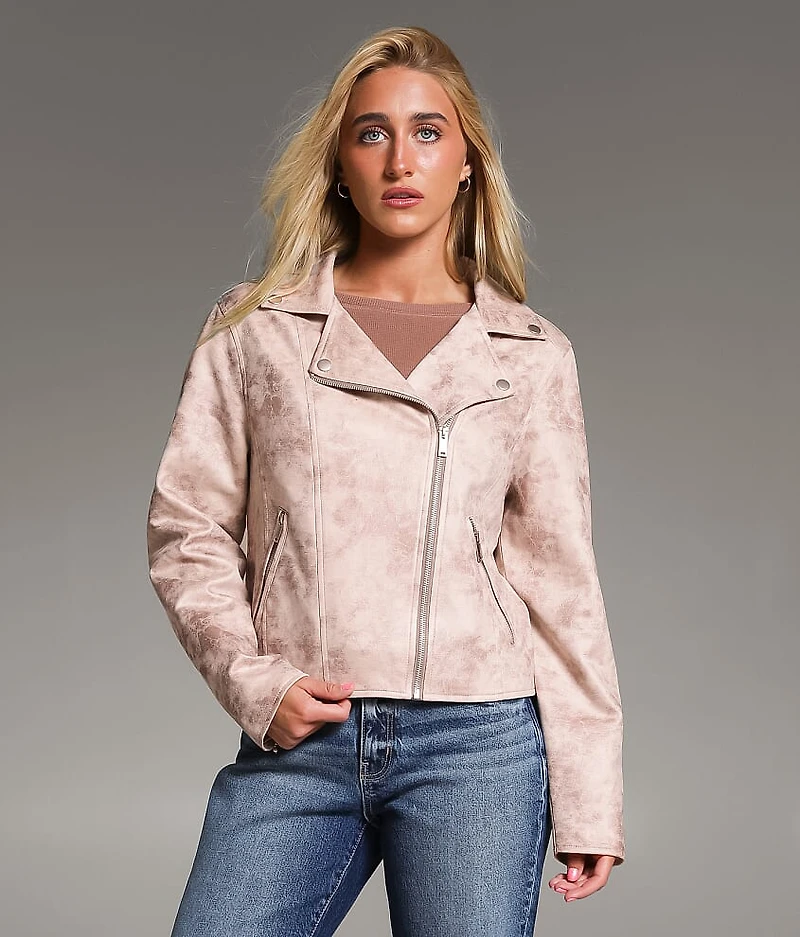 Faux Suede Moto Jacket
