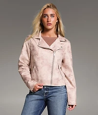 Faux Suede Moto Jacket