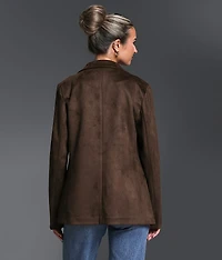 Faux Suede Blazer