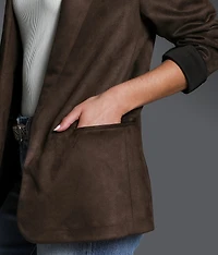 Faux Suede Blazer