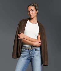 Faux Suede Blazer
