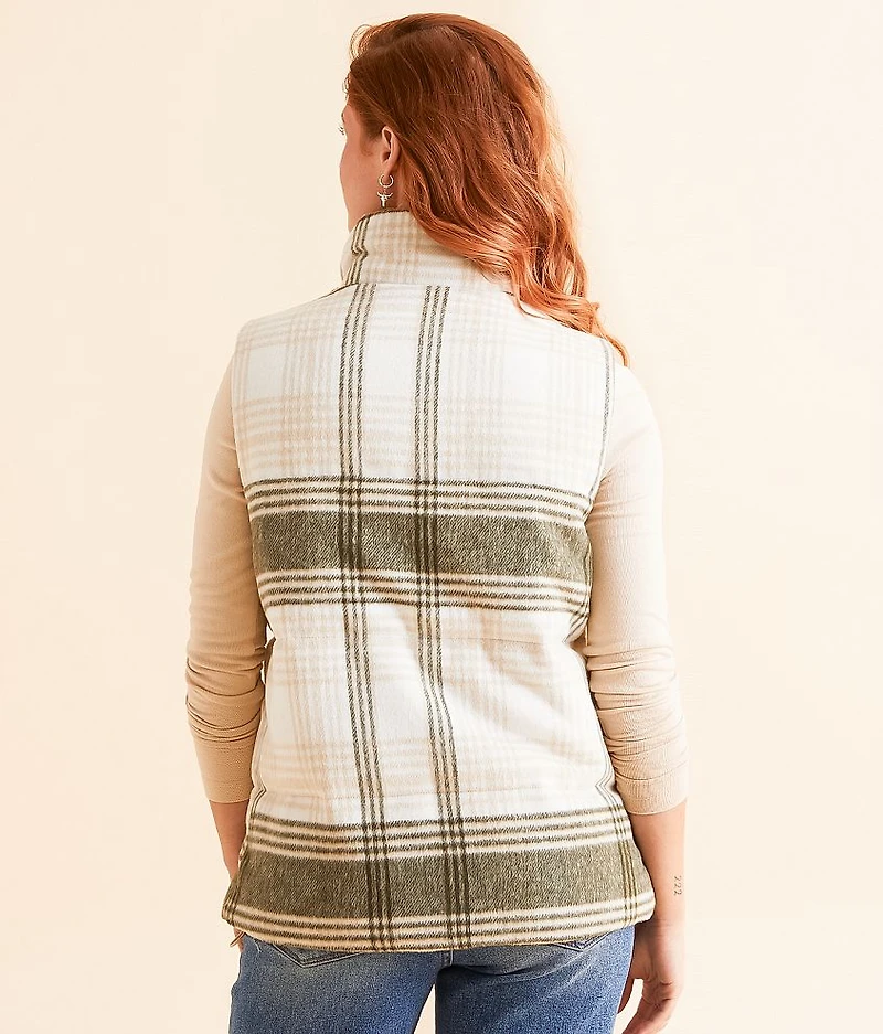 Collared Plaid Vest