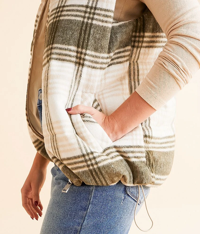 Collared Plaid Vest