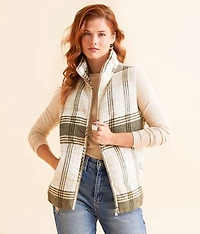 Collared Plaid Vest