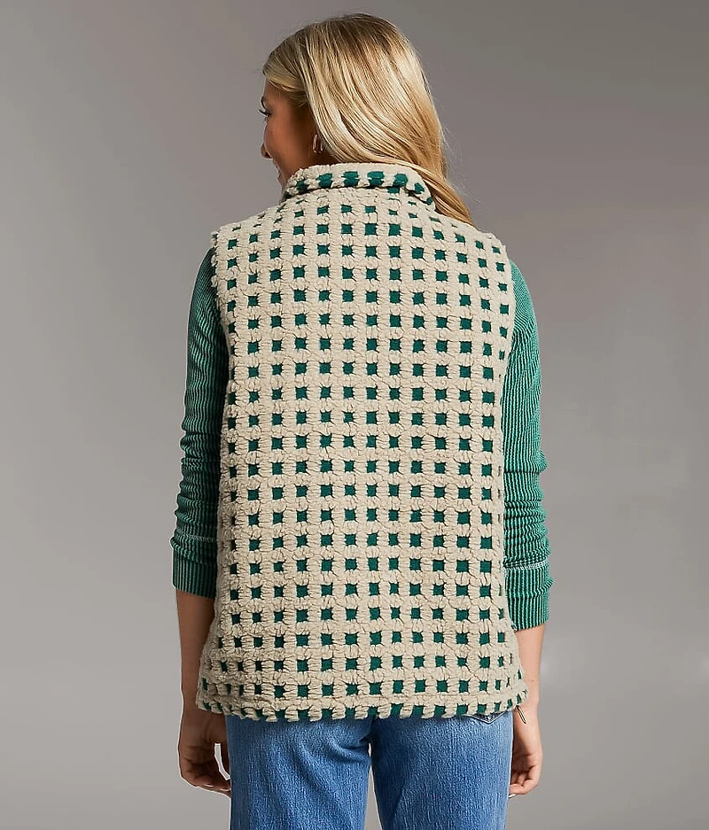 Checkered Sherpa Vest