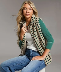 Checkered Sherpa Vest