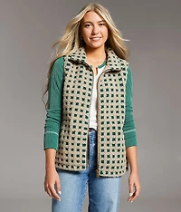 Checkered Sherpa Vest