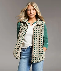 Checkered Sherpa Vest