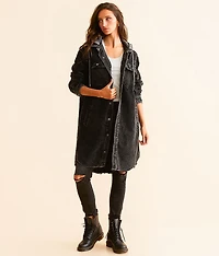 Hooded Corduroy Tunic Shacket