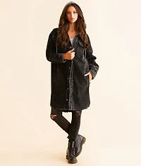 Hooded Corduroy Tunic Shacket