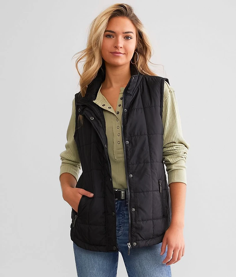 Quilted Mock Neck Vest