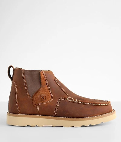 Double Gore Chelsea Leather Boot