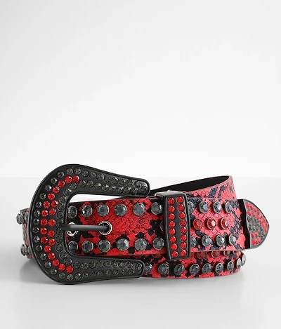 Bling Snake Print Belt