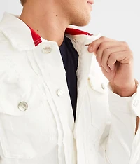 Destructed Denim Stretch Jacket