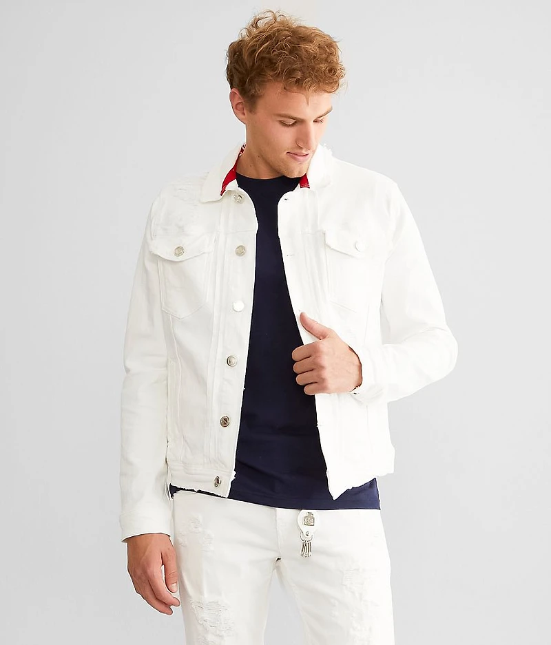 Destructed Denim Stretch Jacket