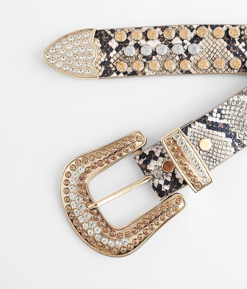 Bling Snake Print Belt