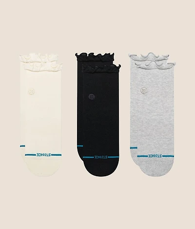 3 Pack Casual Ruffle Socks