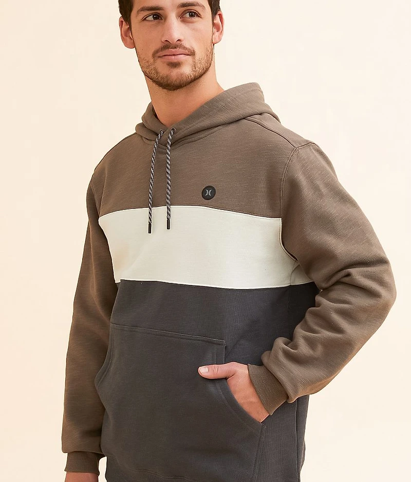 Slub Color Block Hooded Sweatshirt