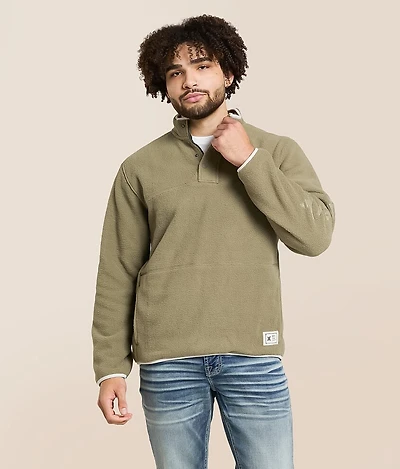 Debossed Blocked Quarter Snap Pullover