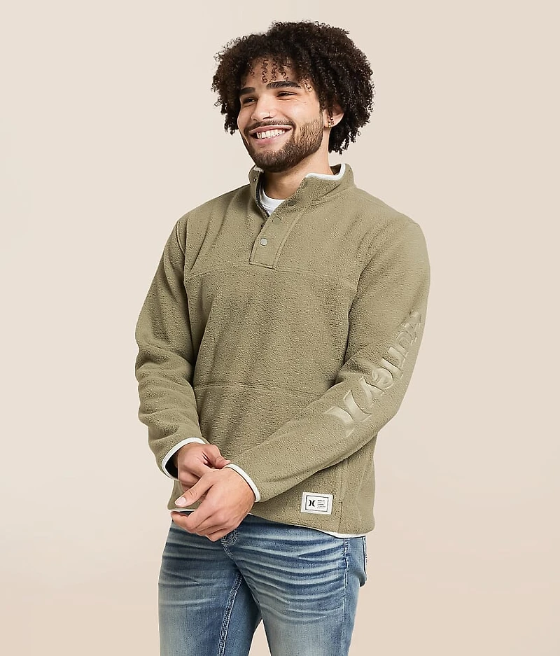 Debossed Blocked Quarter Snap Pullover