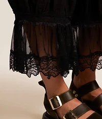 Cropped Lace Balloon Pant