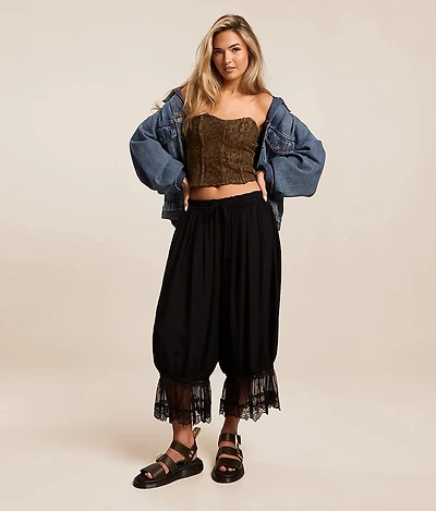 Cropped Lace Balloon Pant