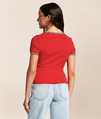 Cheetah Trim T-Shirt