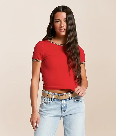 Cheetah Trim T-Shirt